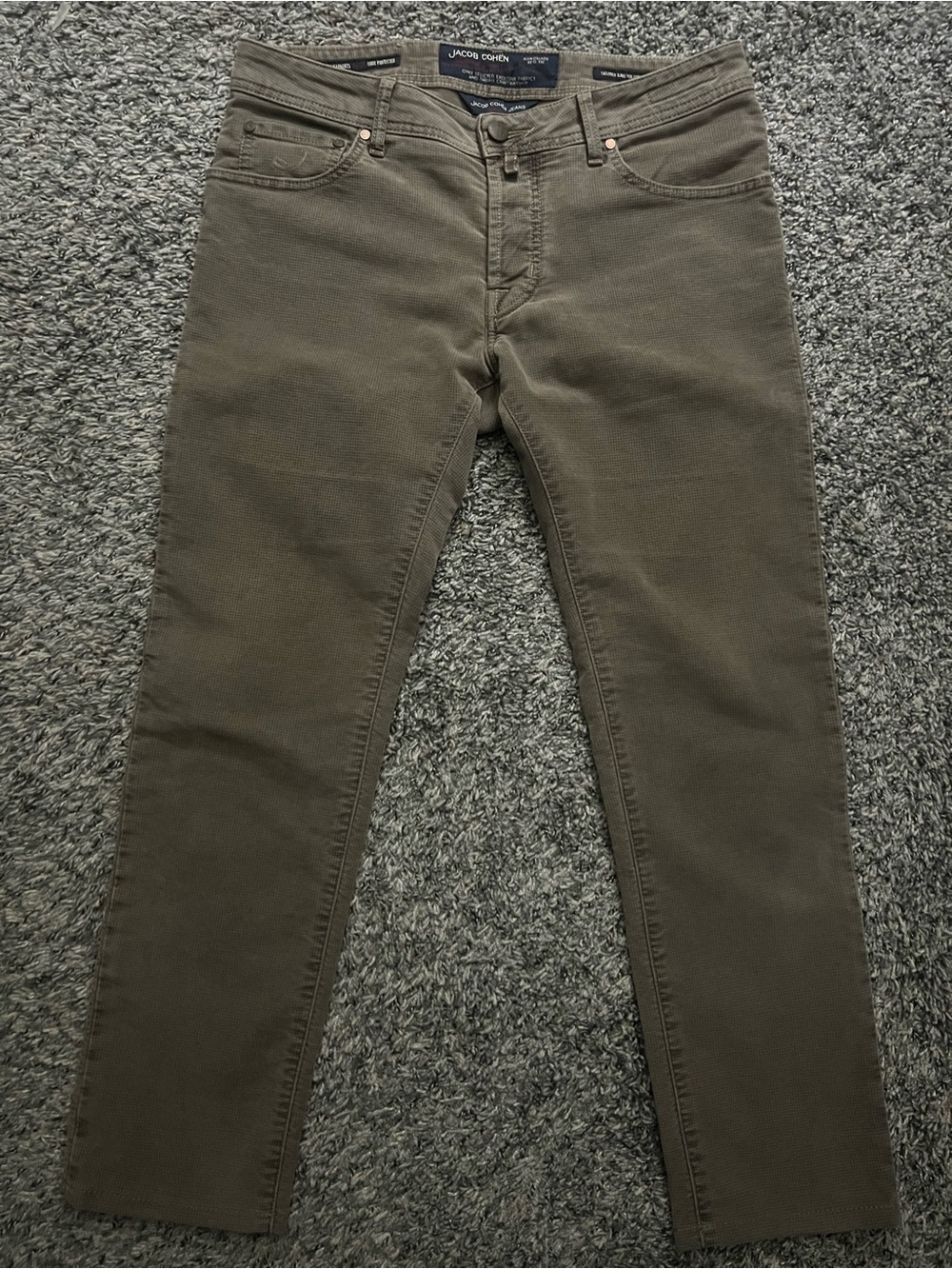 Jacob Cohen Olive Green Corduroy Jeans